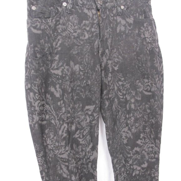 7 For All Mankind Black Patterned Skinny Jeans - Picture 5 of 13